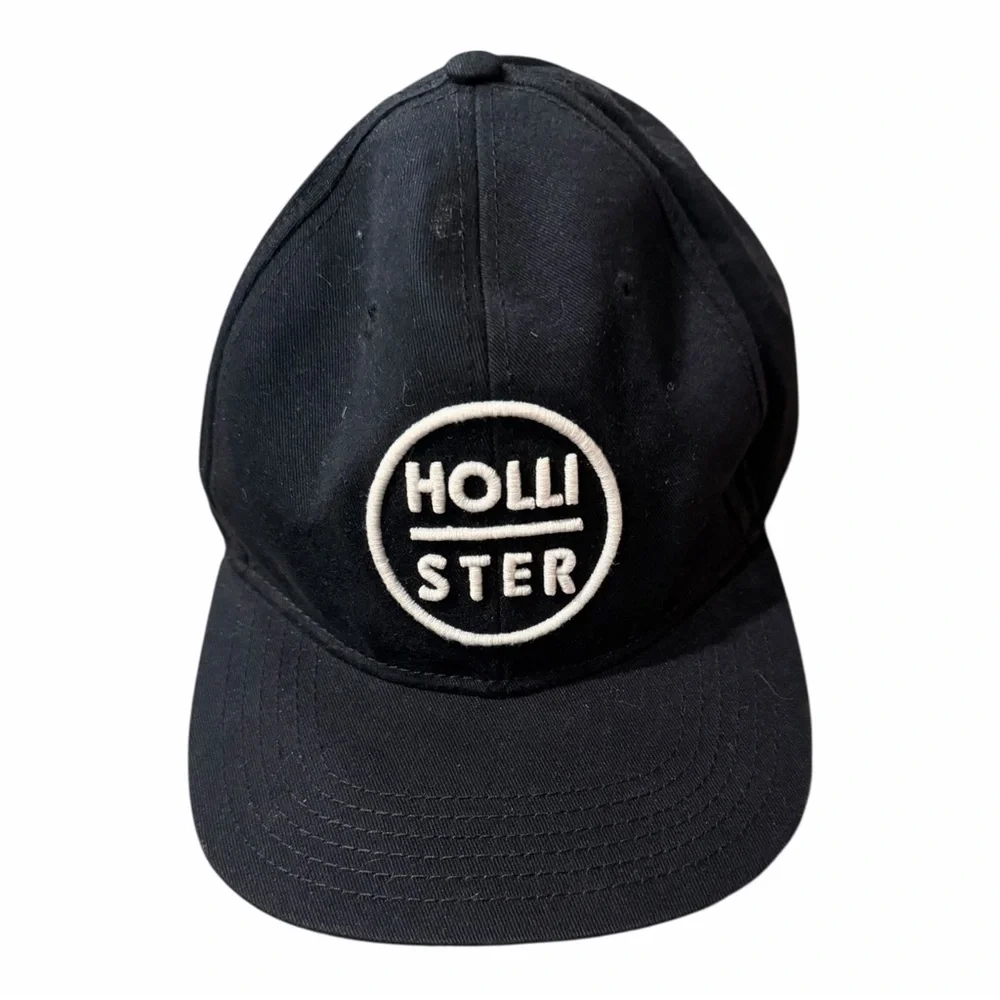 Hollister Black Baseball Cap Club Cali Logo Hat B46 - Picture 2 of 5